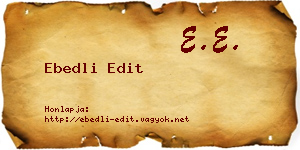 Ebedli Edit névjegykártya